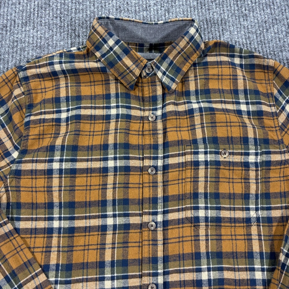 Lee Flannel Shirt Mens Medium Yellow Plaid Regular Fit Long Sleeve Button Down
